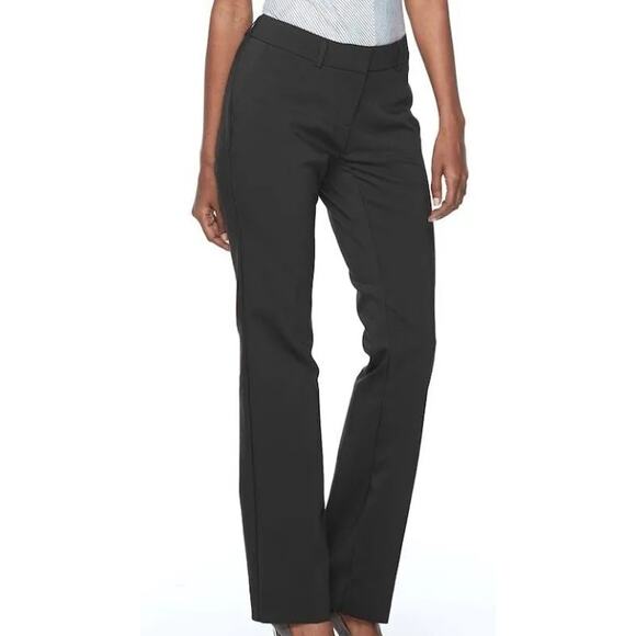 NWT Apt 9 TORIE black 16 stretch career casual work pants straight relaxed NEW - Picture 1 of 10